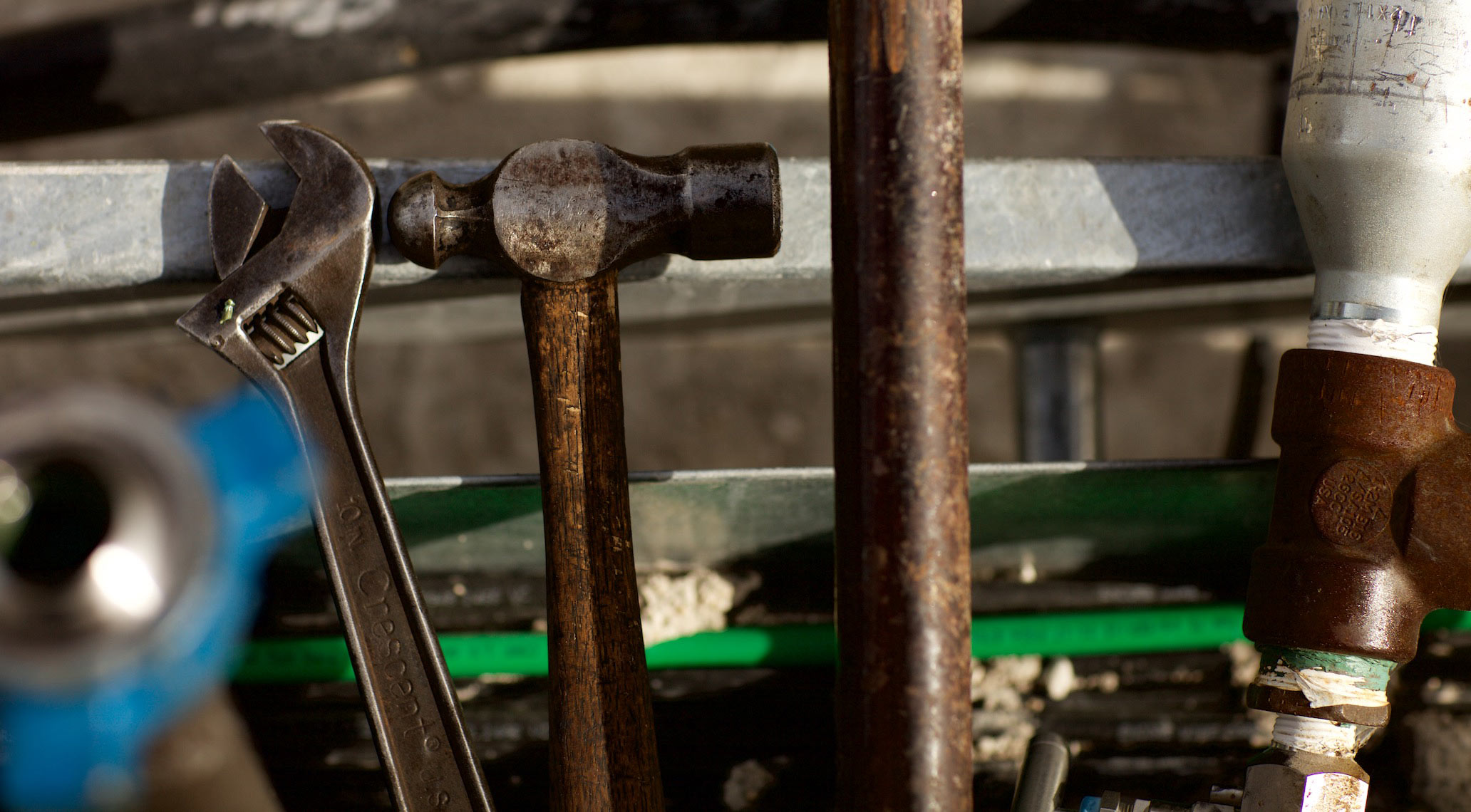 Industrial Wrench and Hammer Photographed by Jason Risner 