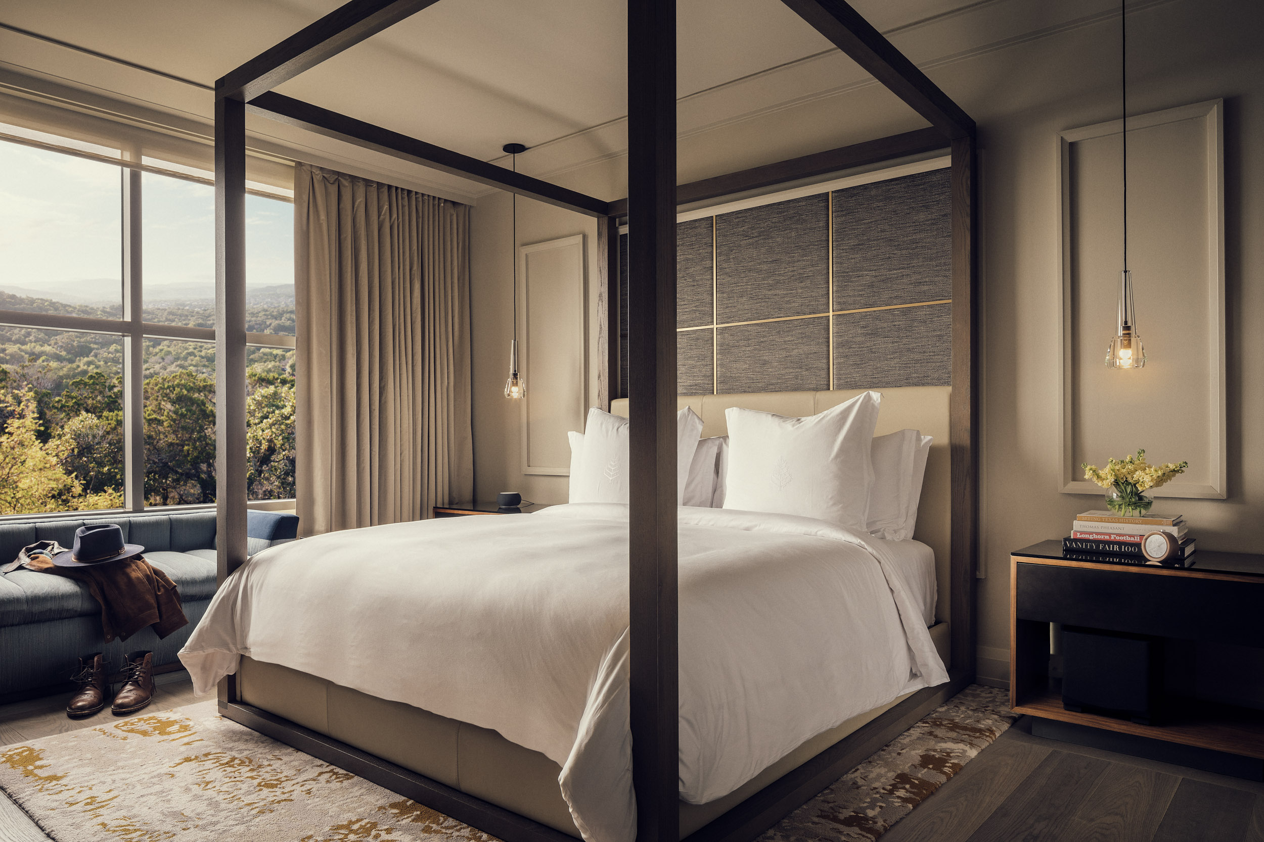 bedroom in hotel suite at four seasons in austin texas